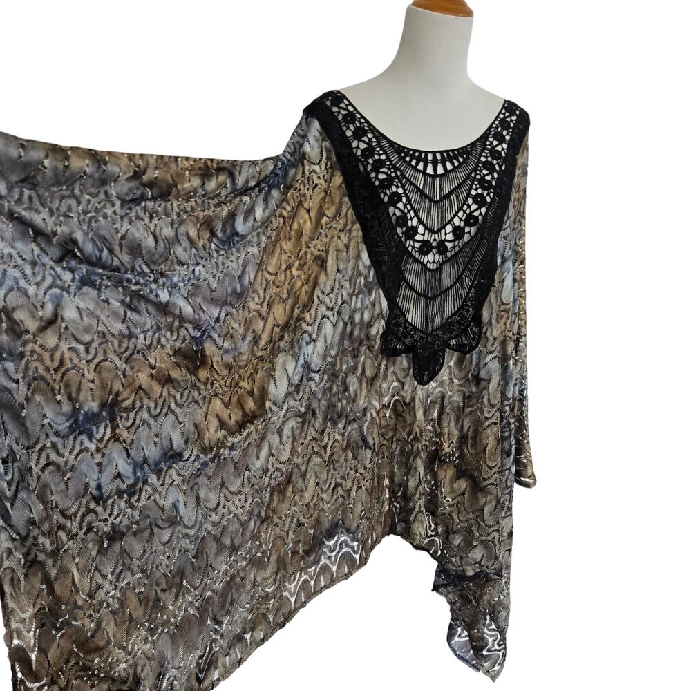 Jen's Pirate Booty Ombre Kaftan Statement Swim Beach Boho Womens Crochet Knit OS
